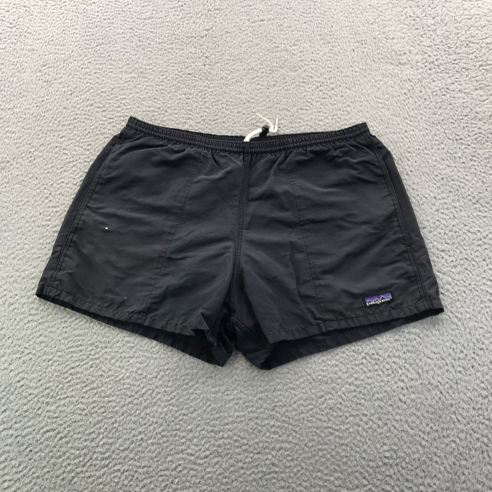 Vintage Patagonia Shorts Medium Black Baggies Faded Nylon Liner Made in USA 80s
